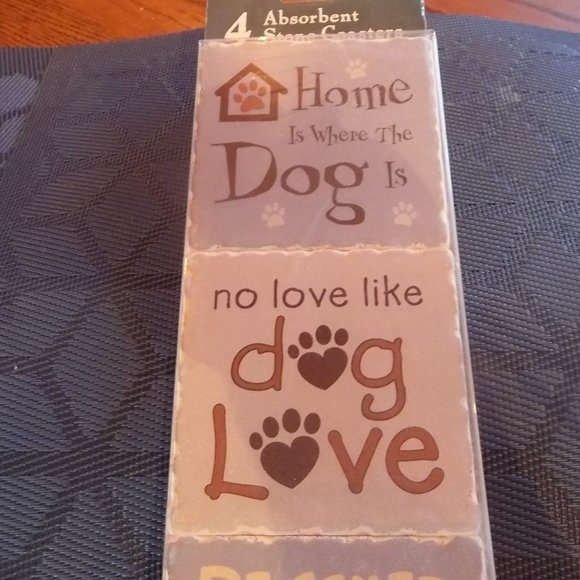 NWT Dog themed absorbent stone coasters - Picture 2 of 4